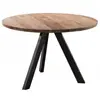 industrial antique vintage rustic round wooden top tri iron leg dining table