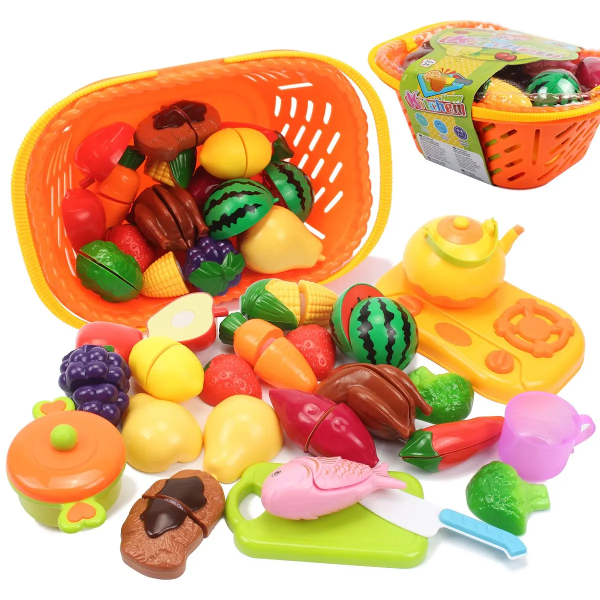 cheap wooden play food