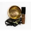 Etching Carving Antique Singing Bowl Helps to Enter Mind into Meditative State