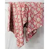 Kantha blanket gudari quilt reversible stitched floral print bedspread handmade hand block 100% cotton bed sheet