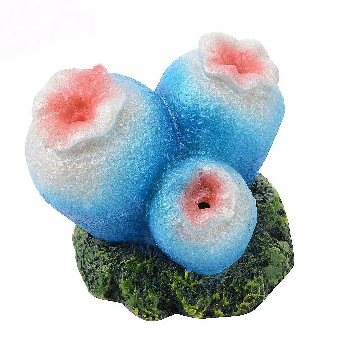 Coral 6. Кораллы для аквариума. Кислородный камень. Коралл силиконовый на керамической основе, синий, 4.5х4.5х4см (rt172sb). Декор для аквариума Zolux агат стеклянный s Мульти цвет 430 гр.