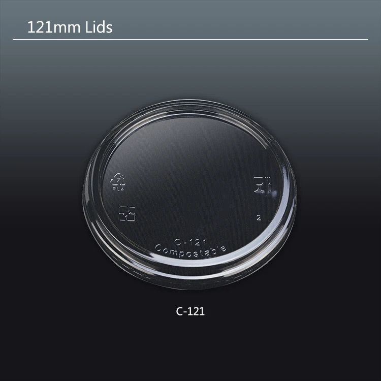 
PLA plastic lids 96 mm biodegradable drinking , coffee , dome and flat lid 