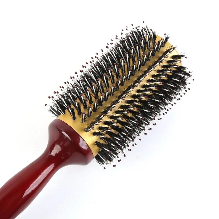 Professional Wood Large Round Hair Brush With Mixed Bristle - Buy Round 