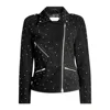 suede leather star embroidery jacket