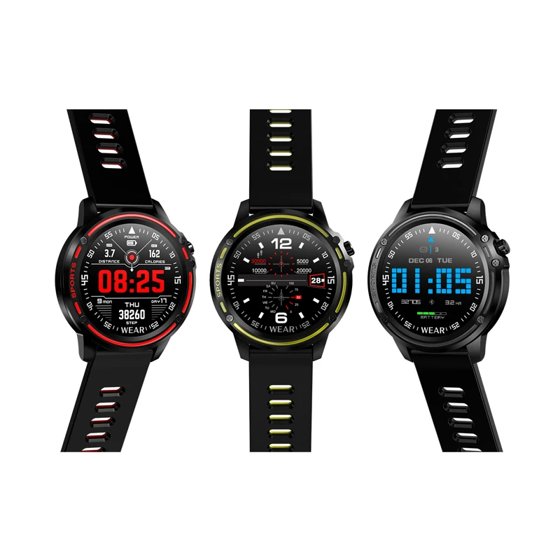 

Touch screen L8 Smart Watch ECG IP68 Waterproof relojes inteligentes for Men sport Blood Pressure Heart Rate sports smartwatches, Black//red/green