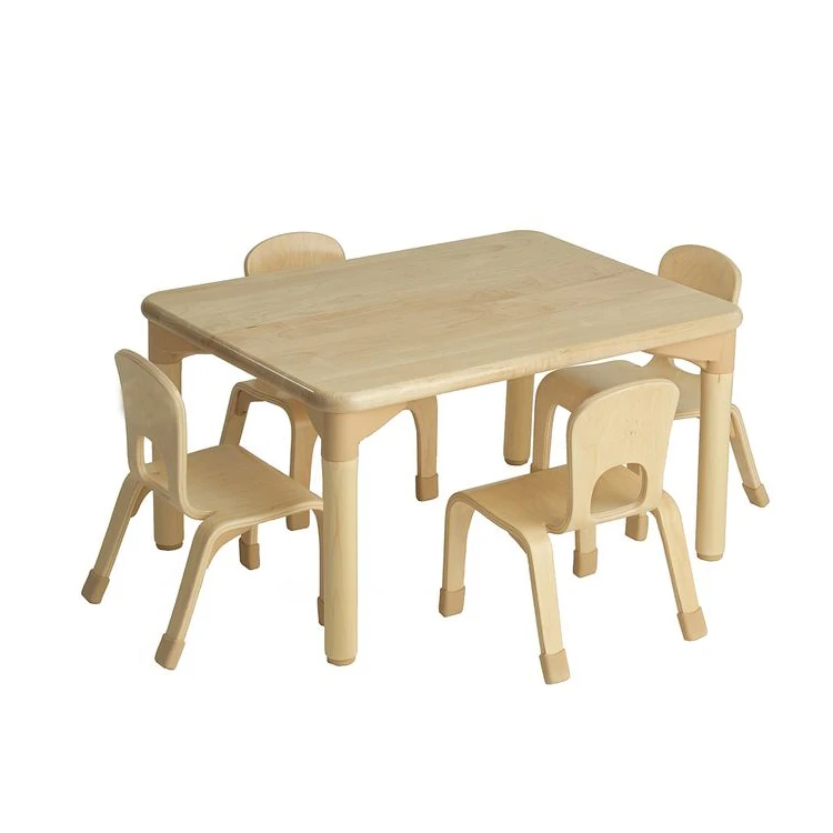 Customized Wooden Educational Primary School Kids Table And Chair Set