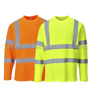 Safety Work Hi Vis High Visibility Reflective ANSI Class 3 T Shirt Long Sleeve 