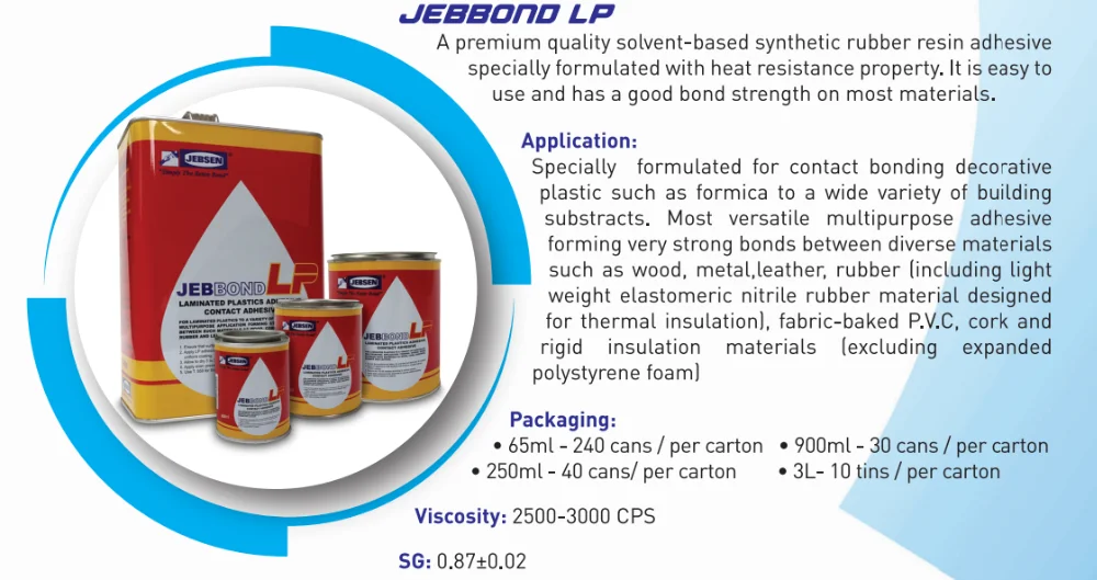 Jebbond Lp Contact Adhesive Solventbased Synthetic Rubber Resin