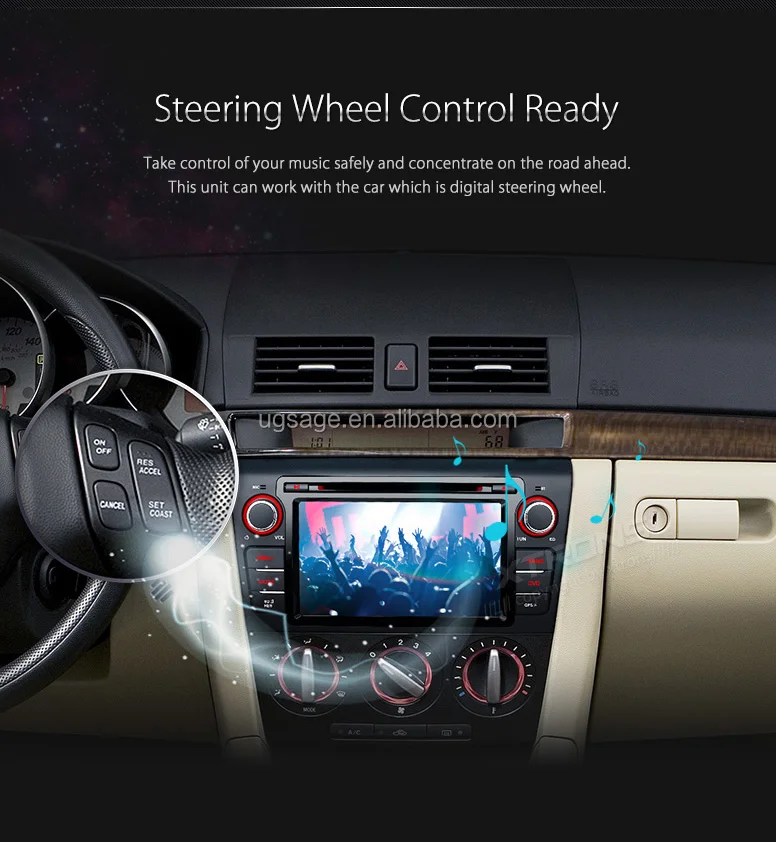 Xtrons 2 Din 7" Gps Navigation Car Video Interface For Mazda 3 With