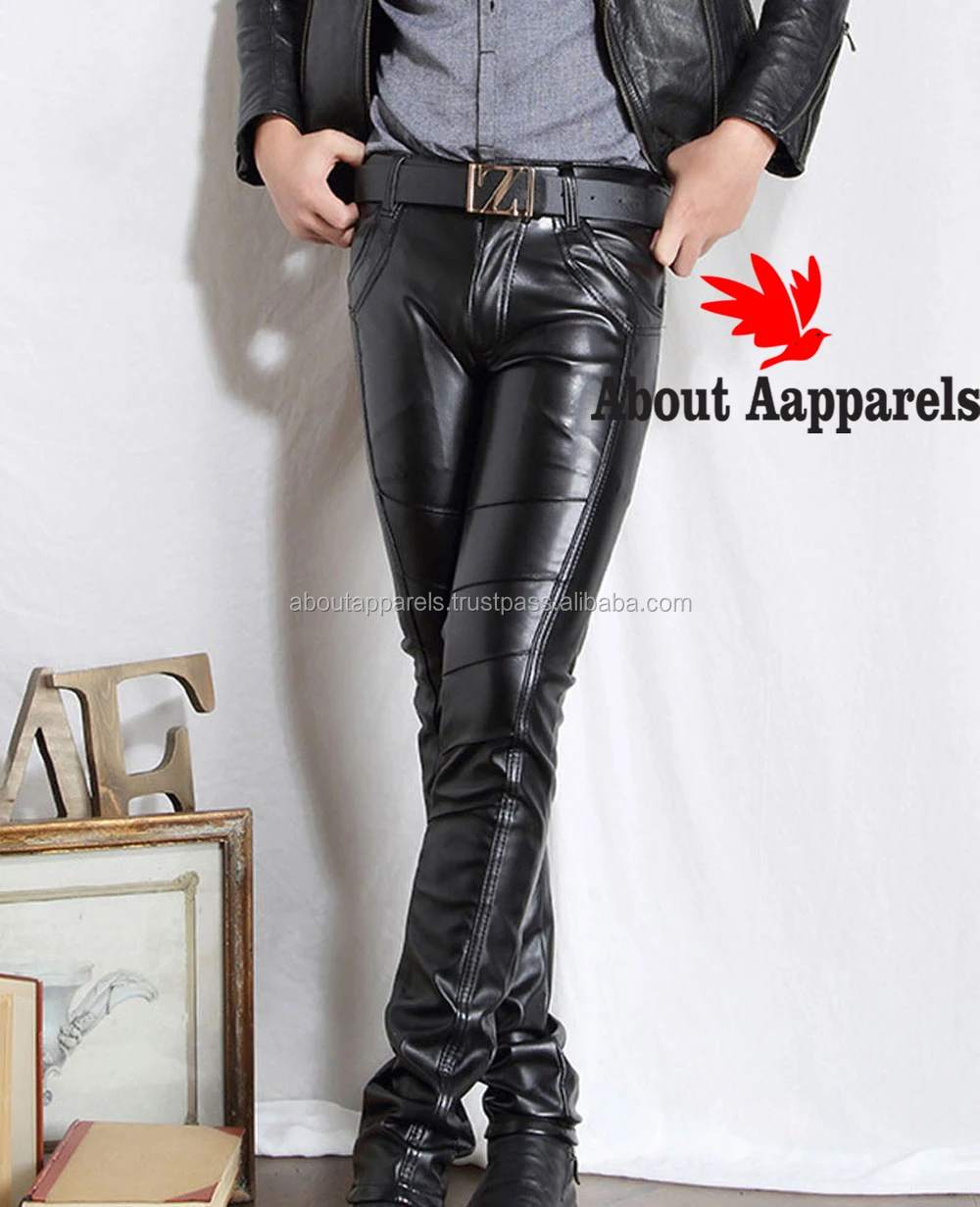 skin tight black leather pants