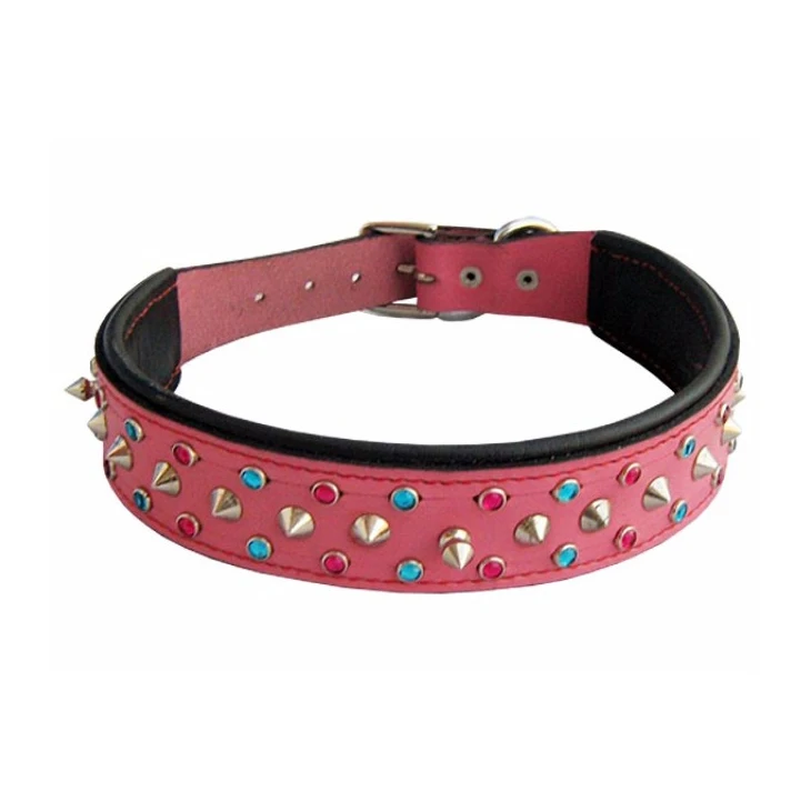 pink spiked dog collar