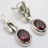 Natural garnet gemstone earring combine stud and dangle earring 925 silver handmade garnet earring