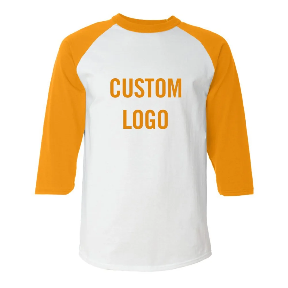 New Fashion 100 Cotton Raglan Sleeve Men's 3/4 Sleeve Custom Baseball
