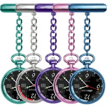 
metal heartshaped nurse watch with shining crystal stones 