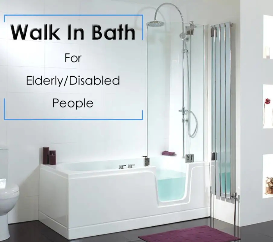 Modern shape cheap acrylic walk in bathtub adult soaking shower space saver