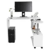 Modern Simple Wooden 360 Degree Rotatable L-Shaped Corner Computer Desk With Book Shelves Office Home Multifunction Furniture