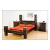 Indian Solid Wood Hand Carved Antique Look Carved Panel Bed