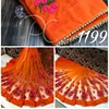 Heavy Quality pure mono Net with flower embroidery with work with stone work evening Wear saree