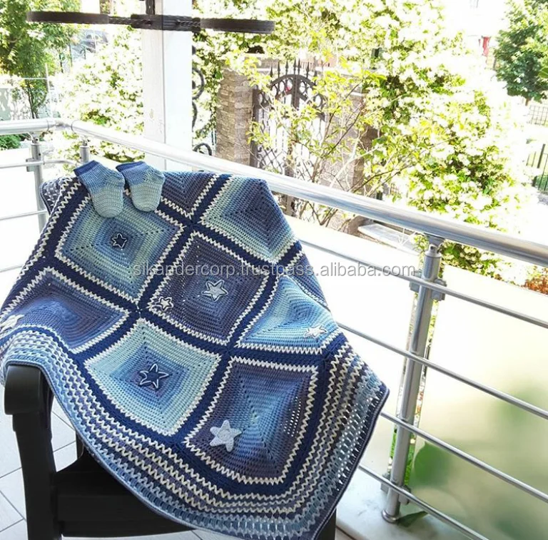 
Crochet Handmade Baby Blanket with matching Socks 