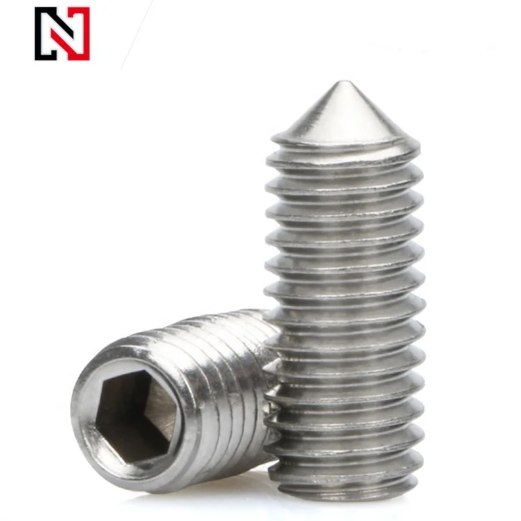 
Stainless steel hexagon socket set screw with cone point 