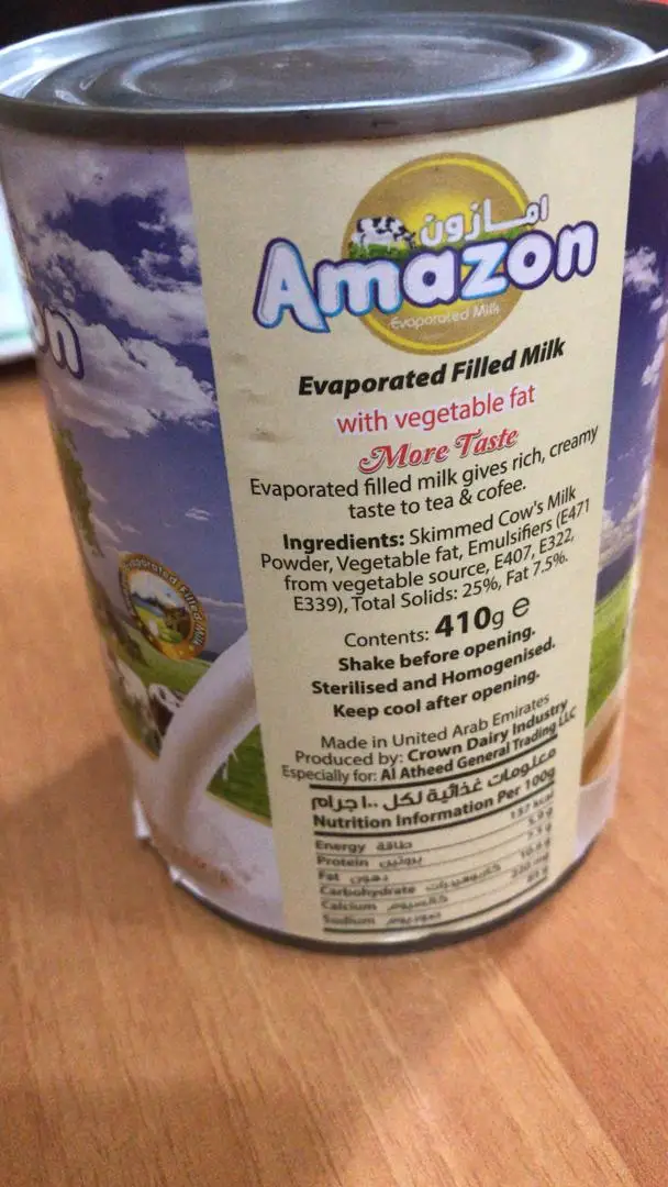 Amazon Evaporated Milk Veg. Fat Buy Evaporated Milk,Vegetable Fat