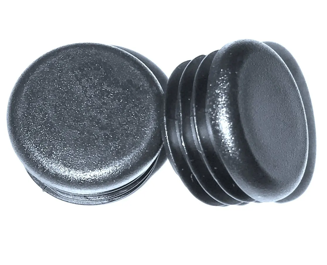 (Pack of 10) - 1" Round 10 -14 Ga (0.74" - 0.83") Black Plastic Tubing Plug (1 Inch) End Cap for Steel 1" Round Fence Post Pipe. Furniture Foot - Table/Chair Legs Blanks by SBD