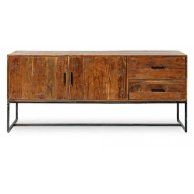 Industrial Rustic Shesham Wood Iron Leg Sideboard Buy Jaipur