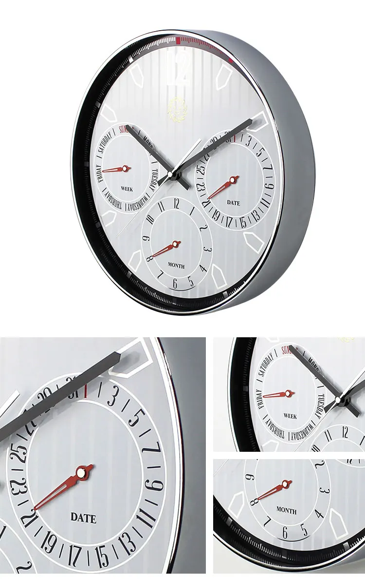 Multifunction Time Week And Date Display Wall Clock Buy Automatic