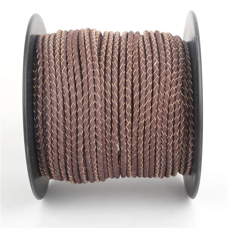 1 meter 5mm brown Braided Cork cord Portuguese cork leather jewelry finding supply COR-145