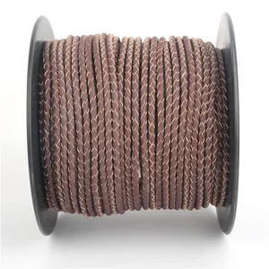 1 meter 5mm brown Braided Cork cord Portuguese cork leather jewelry finding supply COR-145