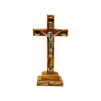 Easter Standing Olive Wood Cross/wooden Cross On Stand 