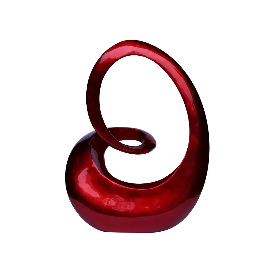 
Polished red color mother and son shape lacquer sculpture 