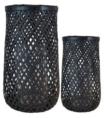 Wide Bamboo Lantern – Natural Finish – All Chic Home And Garden