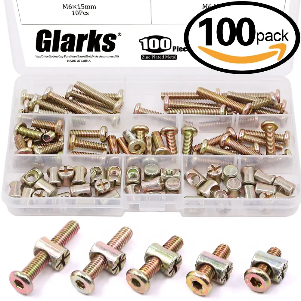 Buy Glarks 100pcs Zinc Plated M6 Hex Socket Head Cap Screws Bolts