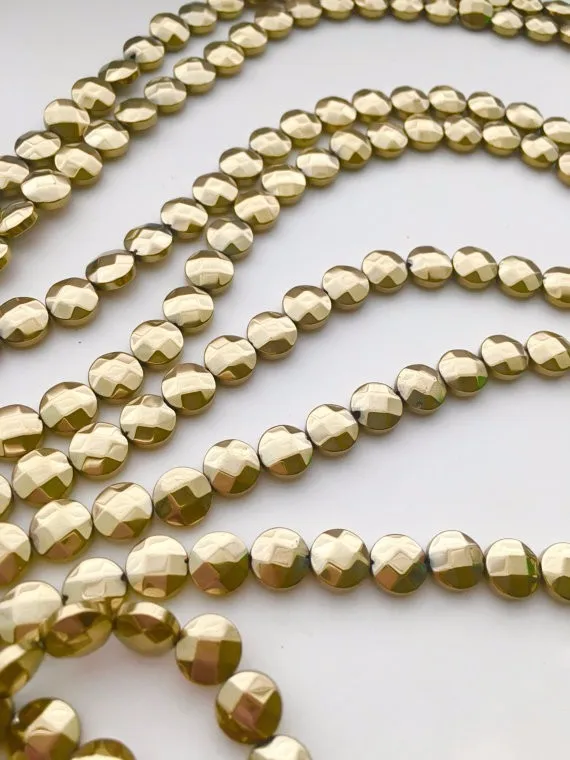 flat gold beads