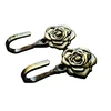 Antique Brass Rose Design Metal Hooks