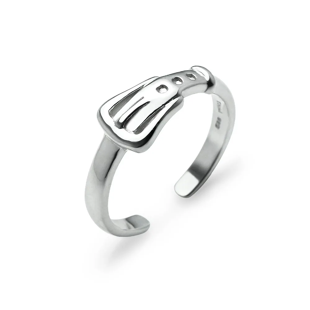 
Sterling Silver Belt Buckle Adjustable Toe Ring 