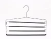 retail functional four layers PVC coating metal hanger for towel pants