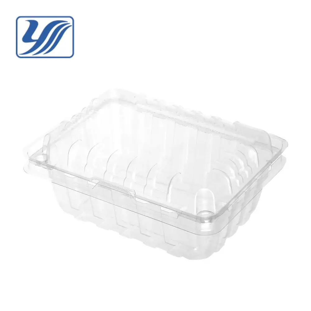 
Clear disposable plastic food container with lid 