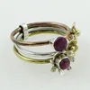 Attractive Three Tone Ruby Agate Stone Handmade 925 Sterling Silver Stackable Ring Wholesaler India