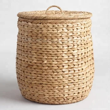 2018 Best Selling Decorative Elegant Unique Laundry Baskets Made Of Natural Water Hyacinth View Folding Laundry Basket Best Selling Homeware Crafts