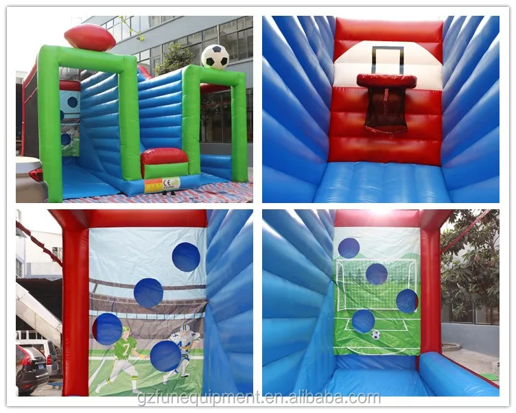 Inflatable Sports Game 3 In 1 Inflatable Shoot Out Games For Sale