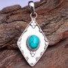 Chekered Emerald Turquoise Larimar Rose quartz Onyx Moonstone Amethyst Ruby 925 sterling silver jewelry silver pendant