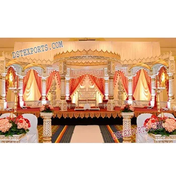King Mandap Indian Wedding Mandap Decoration South Indian Golden