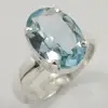 925 Pure Sterling Silver Delicate Men's Women's Ring Choose All Sizes Natural Blue Topaz Gemstone Trader
