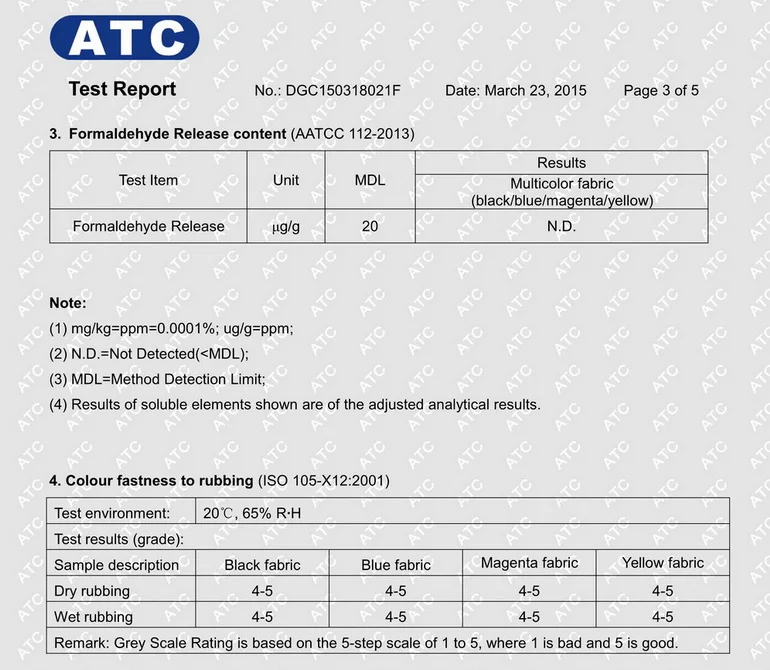 chemical,color fastness