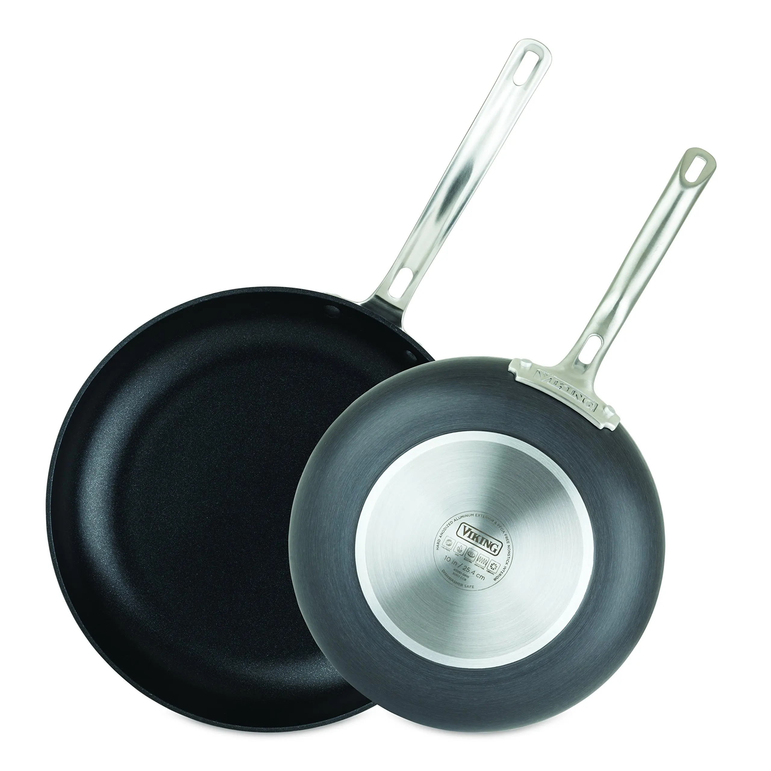 2-Piece T-fal C553S2 Signature Hard Anodized Thermo-Spot Oven Safe Dishwasher Safe Nonstick 7.5-Inch and 10-Inch Saute Fry Pan Cookware Set Gray