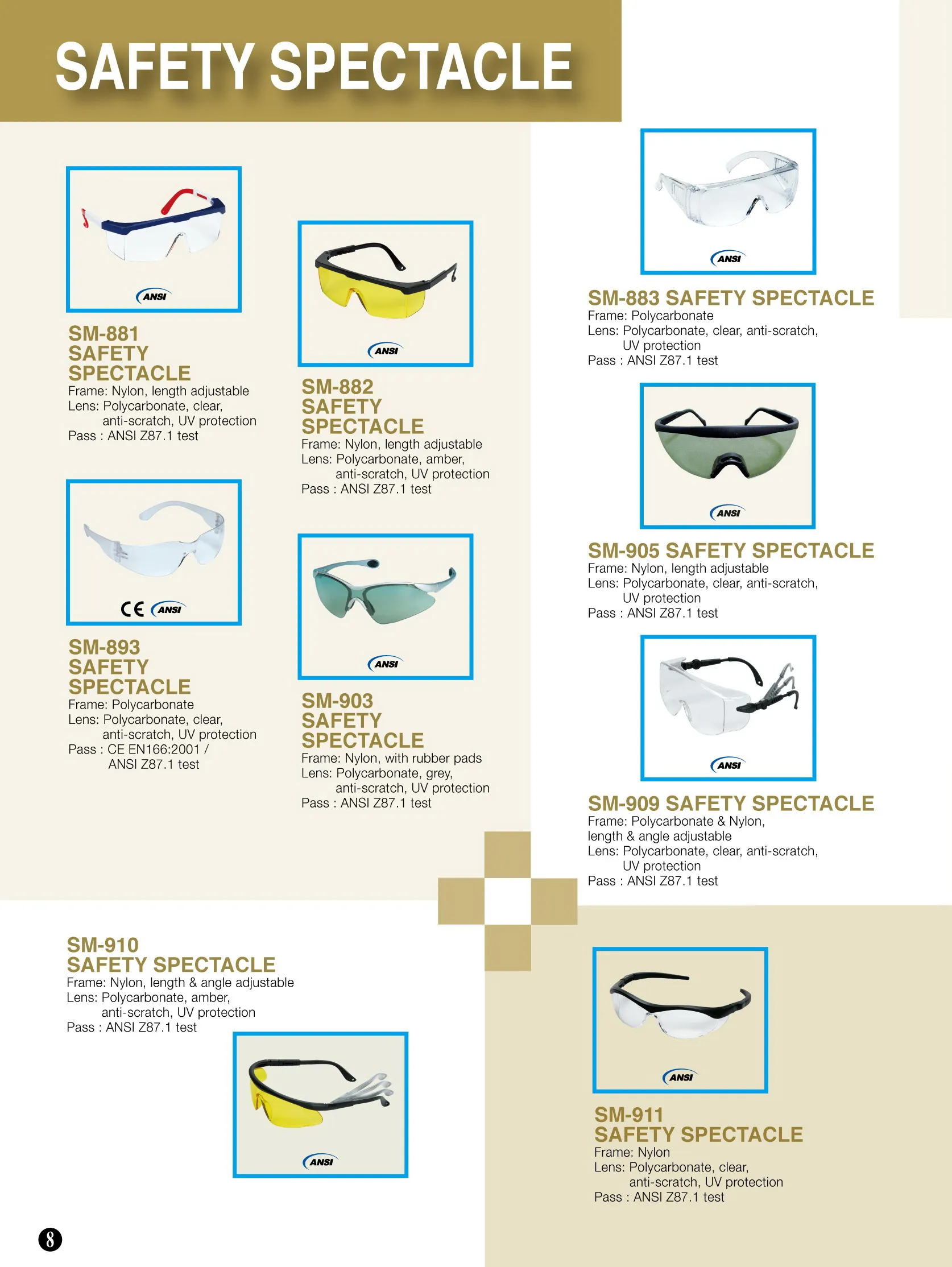 Angle & Length Adjustable Safety Glasses,Ansi Z87 1 Safety Glasses,Anti Impact Safety Spectacle