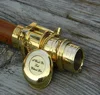 Brass Telescope Handle Cane/ Wood Walking Stick/Nautical Walking Cane