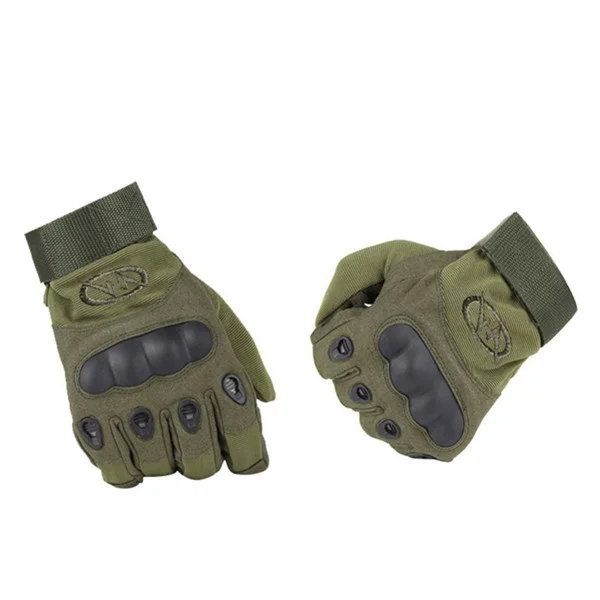 green leather gloves